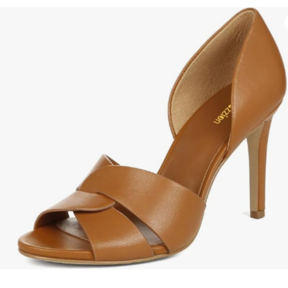 Pazzion Brown Sexy Open Toe High Heel Slip On Two Pieces Sandals